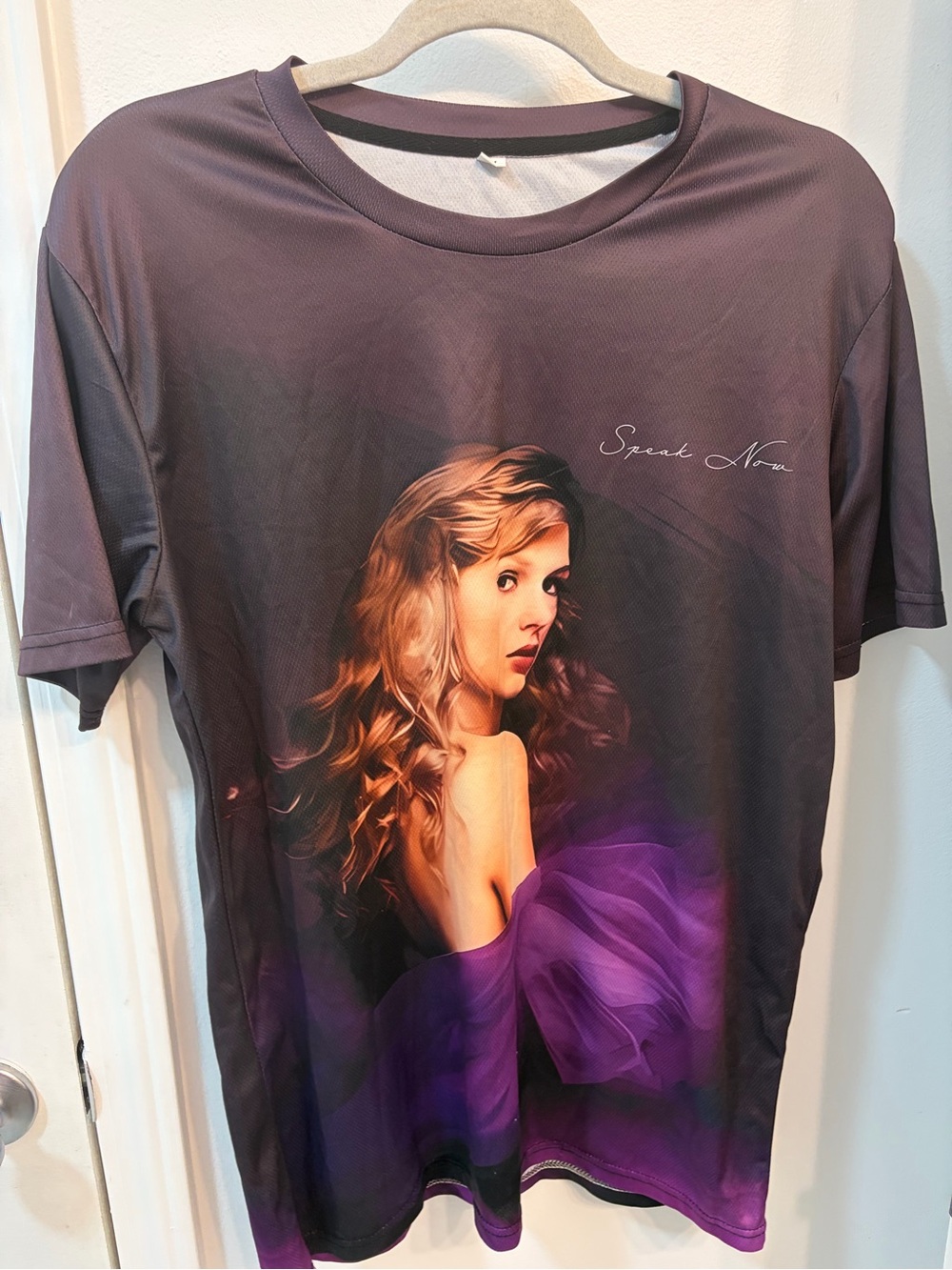 Women's Deep Purple Graphic Short Sleeve Tee w/Taylor Swift "Speak Now" Graphic